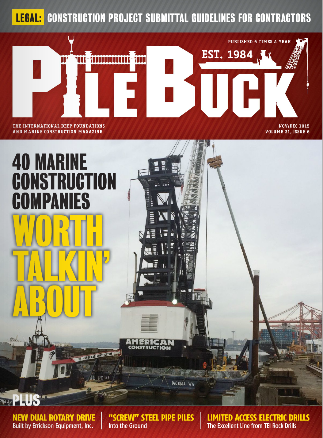 Floating Cranes for Marine Construction - Pile Buck Magazine