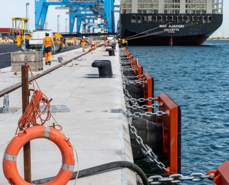 SFT Cone Fender Systems and Bollards for New Container Berth in Marseille, France