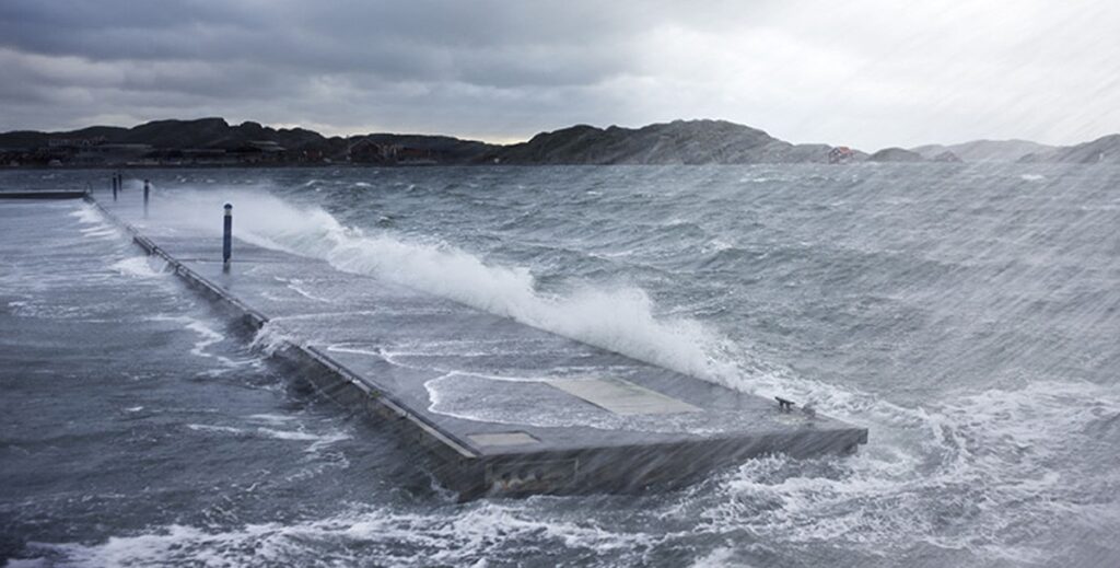 Floating Concrete Breakwater Worst Storms Pile Buck Magazine