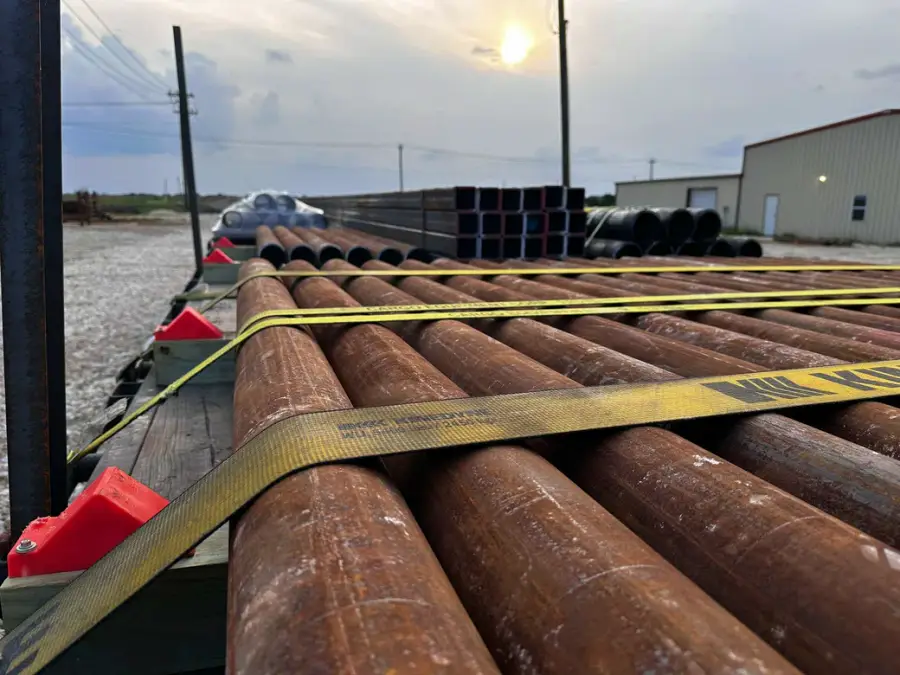 Surplus steel pipe is often sourced from unused industrial inventory, including cancelled orders, overruns, and excess stock from fabrication shops or steel yards. When properly inspected for structural integrity, this material can be fabricated into reliable marine piles at a significantly lower cost than newly manufactured pipe. Photo Credit: Dark Horse Metals