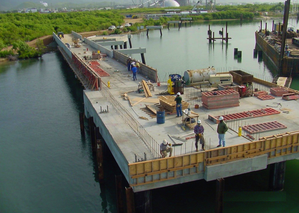 Bridges built in difficult terrain often rely on large diameter drilled shafts because they can penetrate mixed soils and anchor securely into bearing strata. This allows bridge piers to resist vertical, lateral and uplift forces even when surface soils are weak or unpredictable. Photo Credit: Morris-Shea