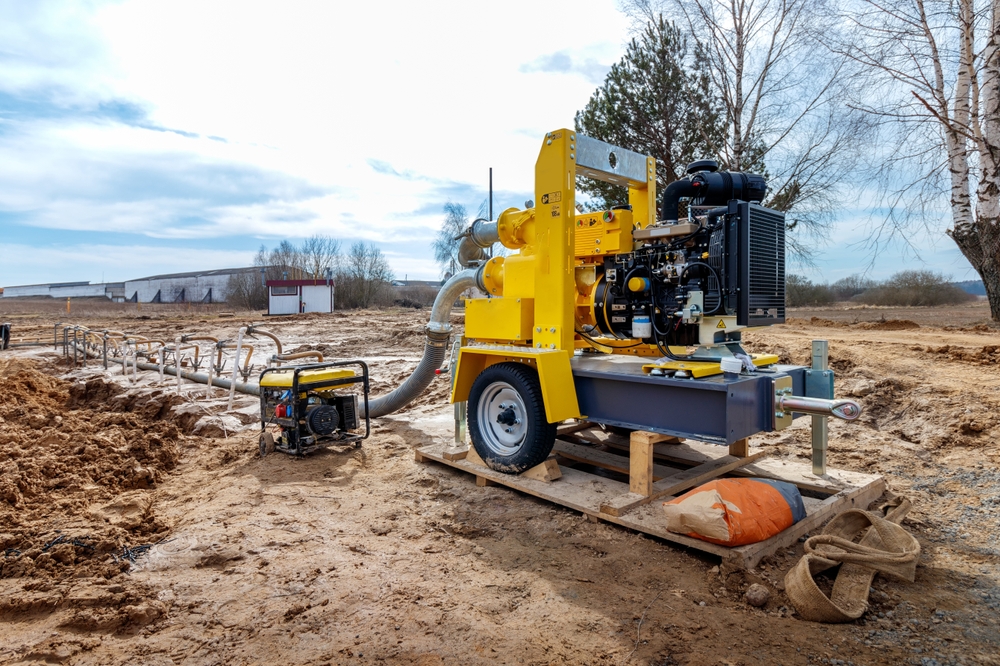 A dewatering pump removes excess water from construction or excavation sites to keep the area dry and stable for foundation work. These pumps handle groundwater, rainwater, or seepage efficiently, preventing soil erosion and structural instability during deep excavations.