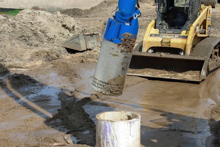 Groundwater in an excavation pit can cause instability and slow construction progress if not properly managed. Heavy equipment is often used alongside dewatering systems to control water levels, maintain dry conditions, and ensure safe excavation in muddy or saturated soil. Photo Credit: Sulzer