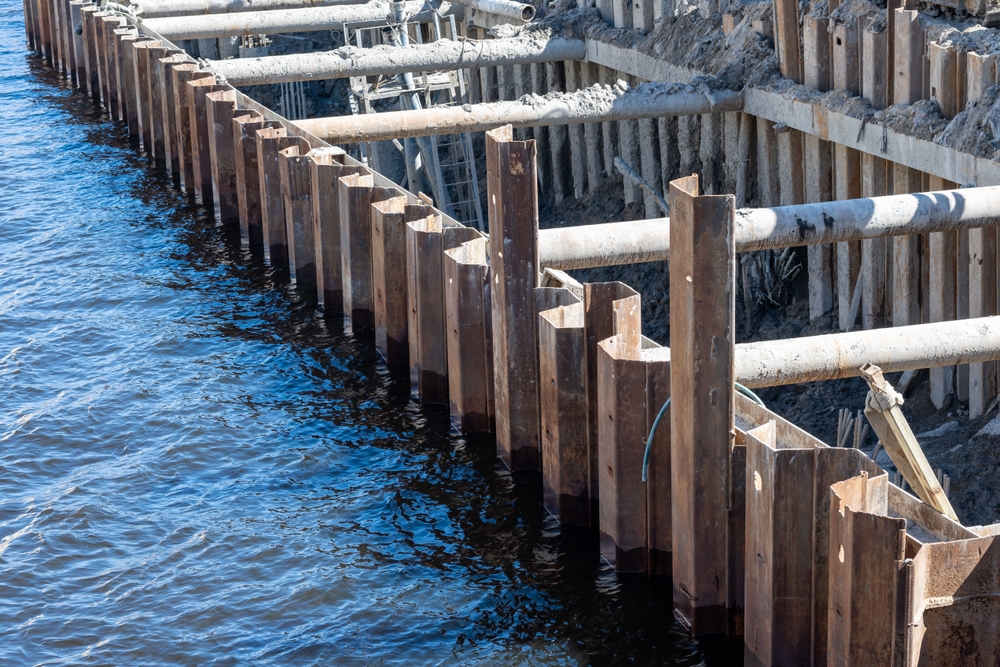 Sheet piling exposed to marine conditions corrodes faster due to constant moisture and chloride contamination. Proper surface preparation slows this process and supports long term structural performance.