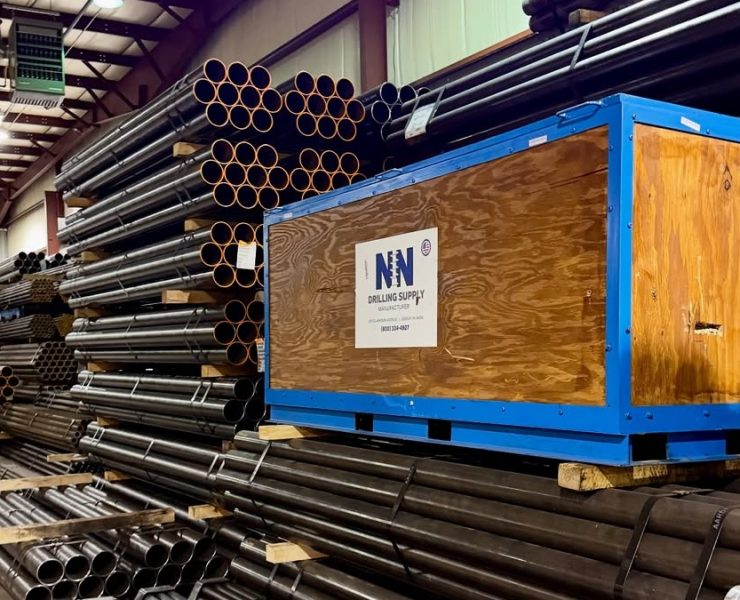 Environmental drilling commonly uses auger methods because they allow soil sampling without drilling fluids that could alter contamination results. This makes auger and bit selection critical for maintaining sample integrity on construction sites. Photo Credit: N&N Drilling Supply