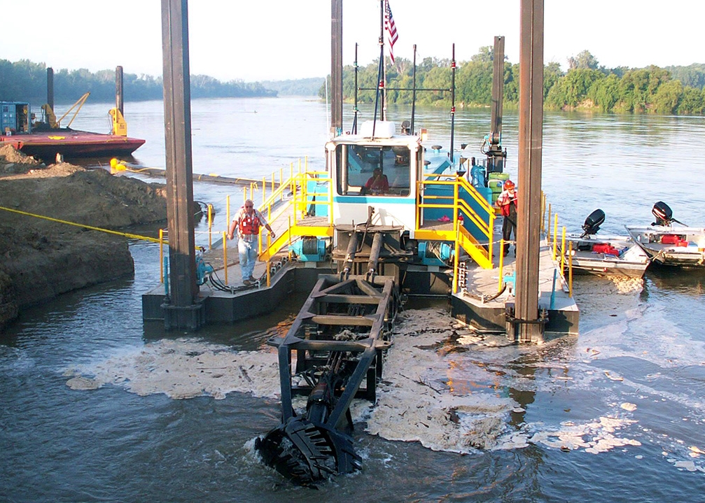 Dewatering and controlled placement are critical steps when converting dredged sediments into usable fill for marine foundation platforms. These steps help improve strength, stability, and long term performance under construction loads. Photo Credit: DSC Dredge, LLC