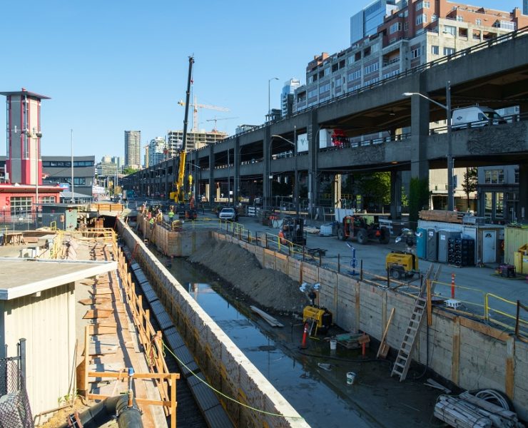 Shotcrete is widely used in seawall and bulkhead reinforcement because its high velocity application improves bonding to vertical and irregular marine surfaces. This dense placement helps reduce permeability and slows chloride intrusion in coastal environments.