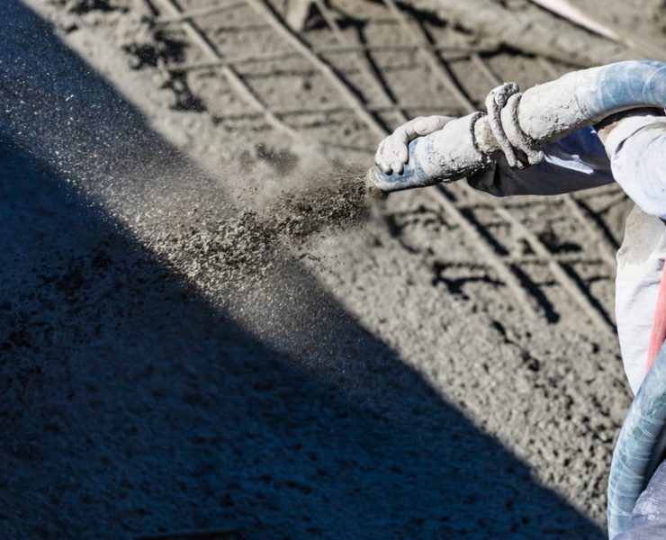 Shotcrete is widely used in seawall and bulkhead reinforcement because its high velocity application improves bonding to vertical and irregular marine surfaces. This dense placement helps reduce permeability and slows chloride intrusion in coastal environments.