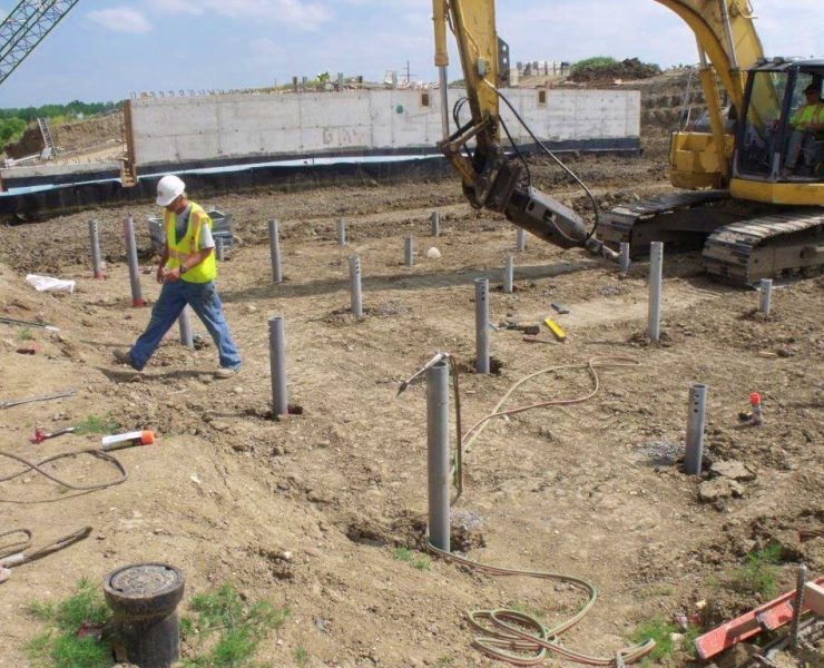 Installation torque is commonly used as a field indicator of axial load capacity for helical deep foundations. Measured torque values help confirm that foundations meet design requirements before construction progresses. Photo Credit: Pier Tech Systems LLC