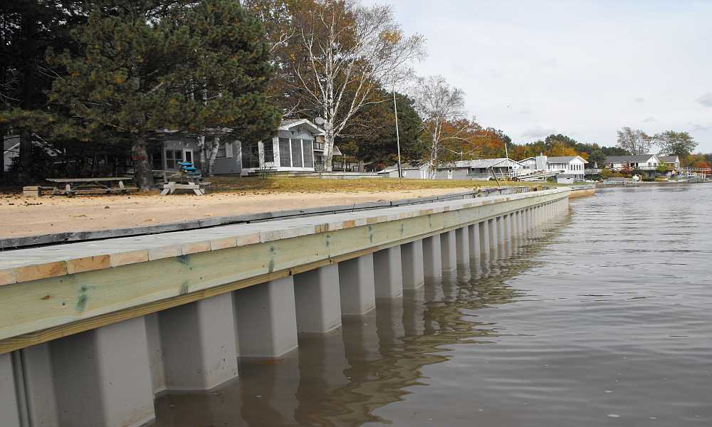 Because vinyl does not rust or degrade from moisture exposure, vinyl seawalls typically require less ongoing maintenance over time. Reduced repair and replacement needs can lower total lifecycle costs for shoreline protection projects. Photo Credit: Tidewall