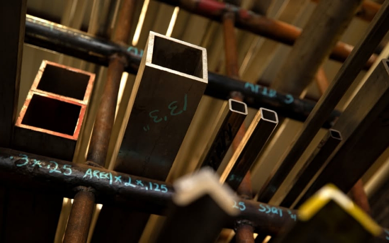 Steel tubes are frequently used in bracing systems because they offer high torsional stiffness and perform efficiently under both tension and compression. These properties help limit lateral movement in marine structures. Photo Credit: BT Metal Sales and Fabrication, Inc.