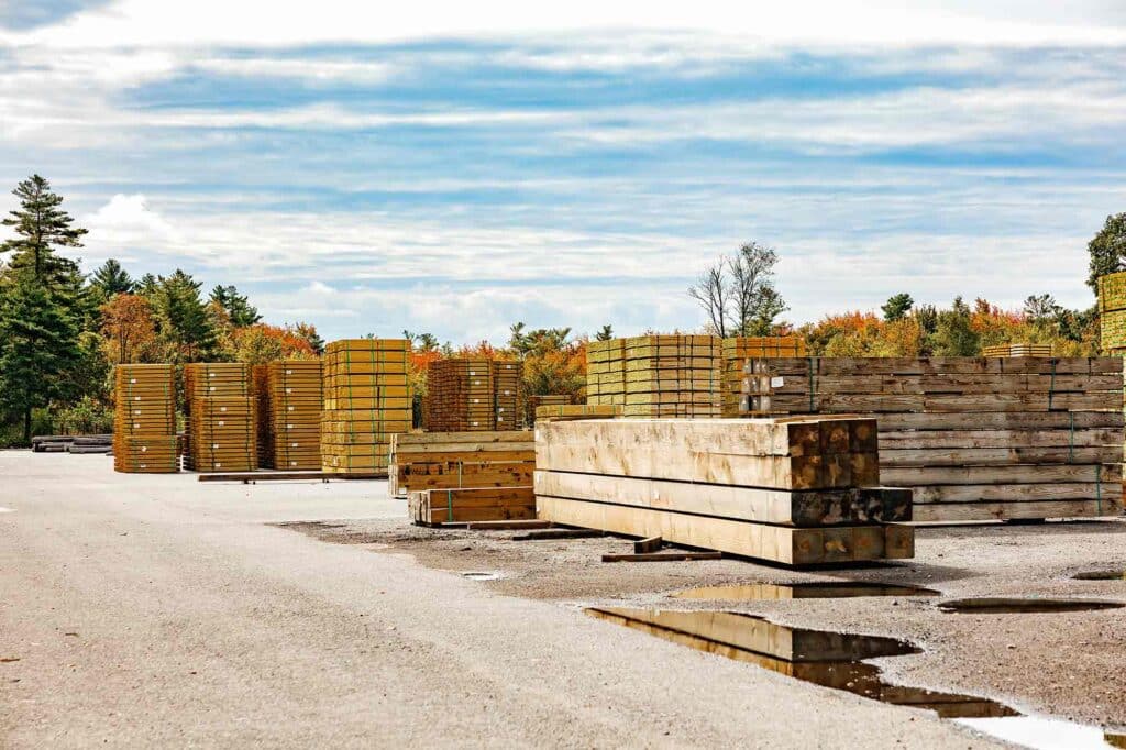 AWPA UC4B-rated lumber is commonly used for docks, bulkheads, and access mats exposed to high moisture and decay risk. The lumber used in these applications must meet minimum preservative retention levels to slow rot and biological degradation. Photo Credit: BB&S Lumber
