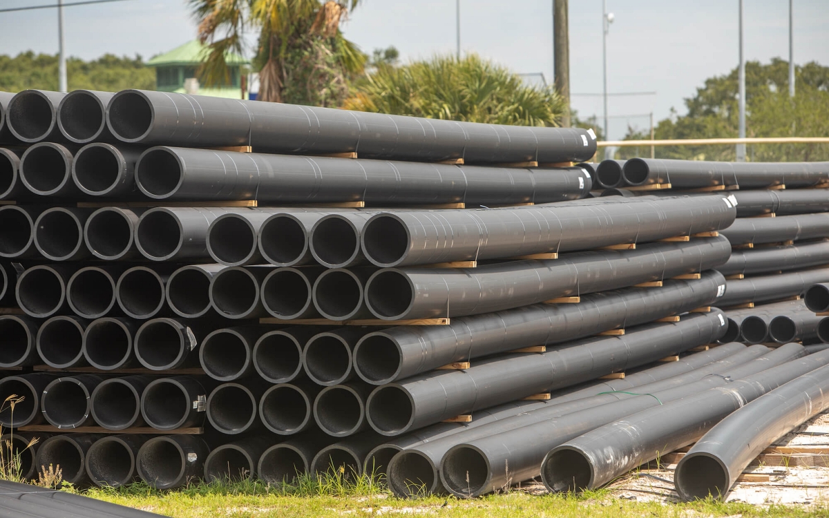 HDPE pipe is commonly specified for marine outfall and intake pipelines because it does not corrode in saltwater or wastewater environments. This makes it well suited for long-term submerged applications where access for repairs is limited. Photo Credit: HDPE Pipe & Fittings