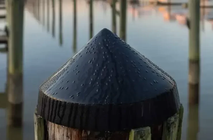 Exposed pile tops are highly vulnerable to moisture intrusion, which accelerates internal decay in timber piles and corrosion in steel or reinforced concrete piles. Pile caps act as a physical barrier that limits direct water entry at the most vulnerable point of the pile. Photo Credit: BARR Plastics