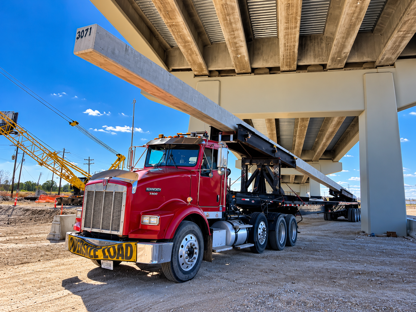 Low-speed offtracking occurs when a trailer’s rear wheels follow a path inside the path of the tractor during a turn. Steering the rear axle group gives the transport team greater control over that travel path. Photo Credit: Pile Beam and Bridge Transport