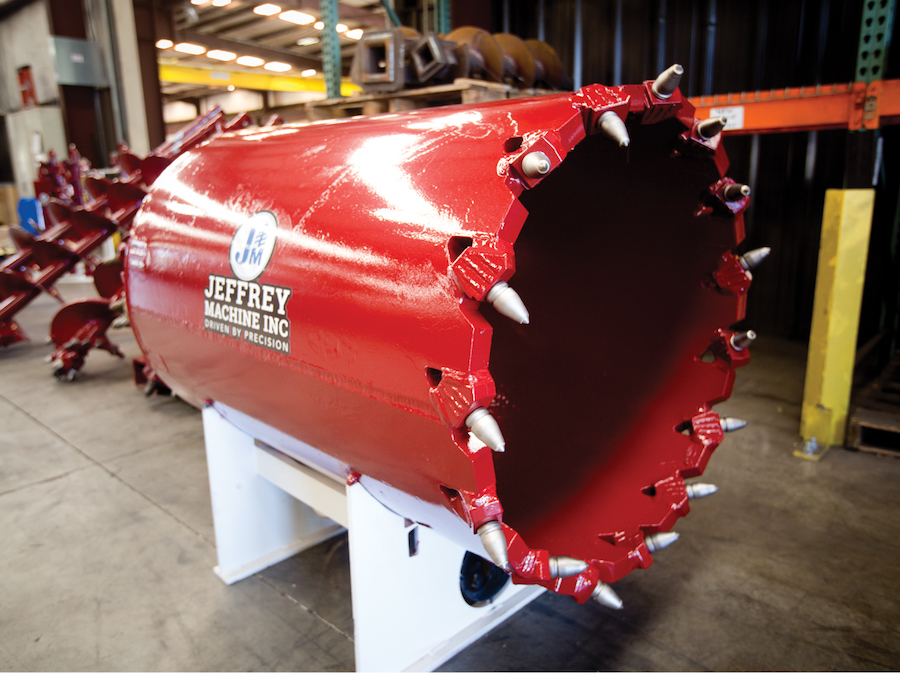 Jeffrey Machine engineers these heavy-duty core barrels with specialized steel walls up to 2 inches thick to survive the extreme crushing forces found deep underground. The tool can be custom manufactured in massive diameters exceeding 144 inches to carve out deep, large-scale foundation shafts for infrastructure like bridges and skyscrapers.